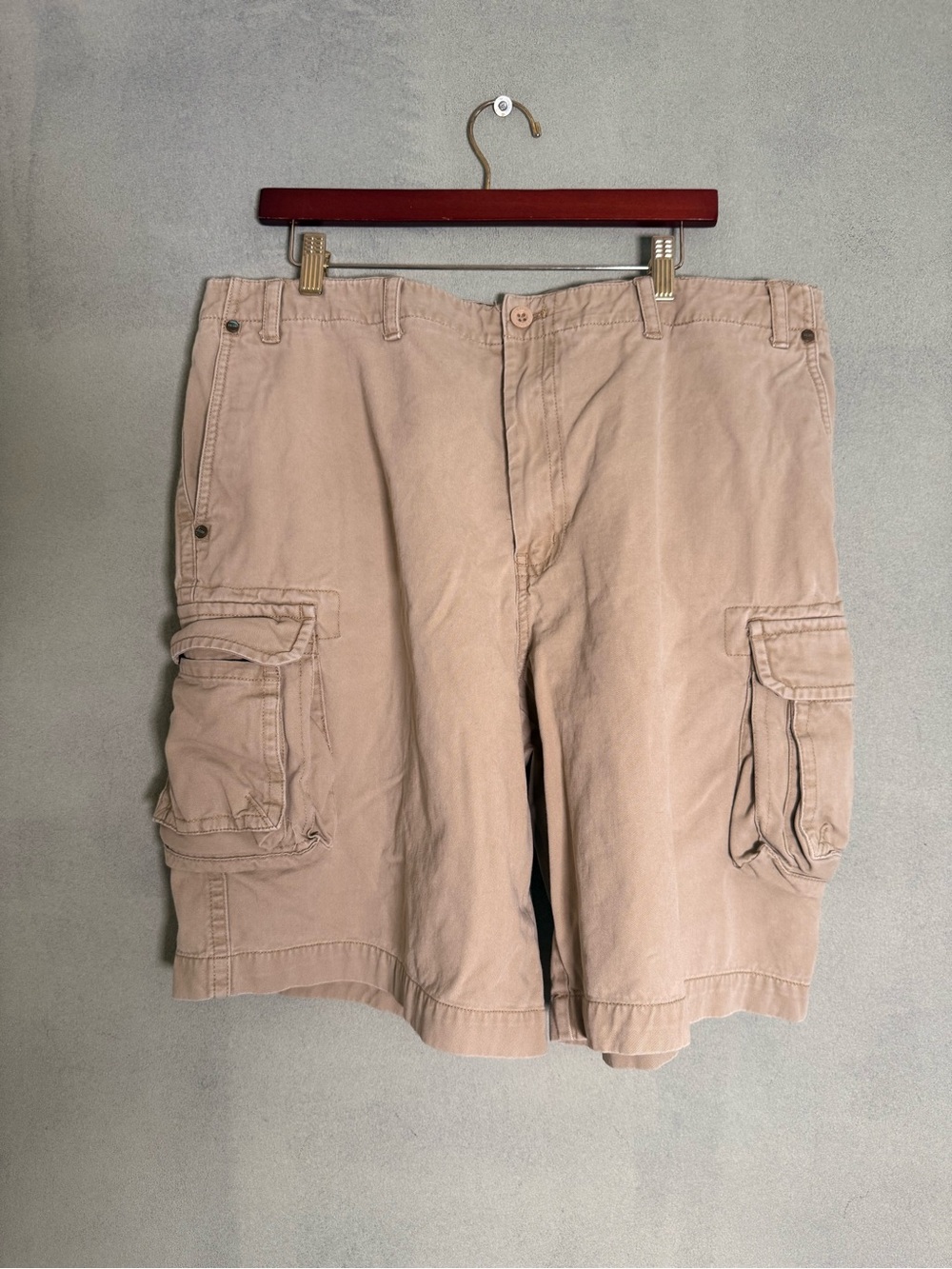Izod Men's 100% Cotton  Cargo Shorts - Tan Sz 40